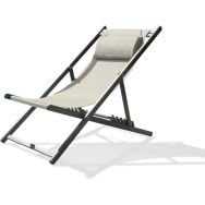 Chilienne jardin pliante Julia en textilène gris+ gris anthracite