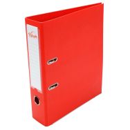 Classeur à levier plastique A4 dos: 75mm avec œillets de blocage et porte-étiquettes - Rouge
