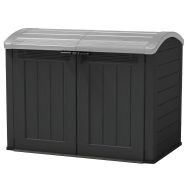Coffre de jardin multifonctions 2000 L résine - noir/gris