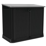 Coffre de jardin multifonctions 880 L résine - noir/gris
