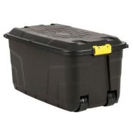 Coffre de rangement noir sur roulettes de 145 l
