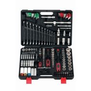 Coffret d'outils + douilles 1/2", 1/4" et 3/8" 6 pans - 160 pièces