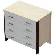 Commode Nova 4 tiroirs Erable/Gris