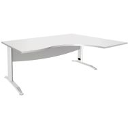 Compact asymétrique Alma 180x80 retour droit 120x60 Blanc/Blanc