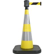 Cône de balisage avec base à lester Noir/Jaune - Viso