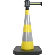 Cône de balisage avec base à lester Noir/Jaune/Noir - Viso