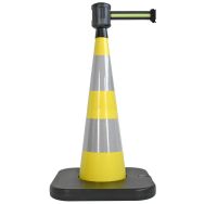 Cône de balisage avec base à lester Noir/jaune/noir - 4mx5cm - Viso