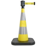 Cône de balisage avec base à lester jaune - 4mx5cm - Viso