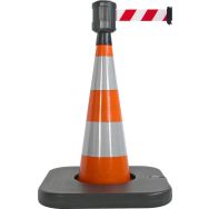 Cône de balisage avec base à lester orange - 2mx5cm - Viso