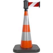 Cône de balisage base à lester orange 4mx10cm - Rouge/blanc