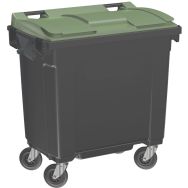 Container 660L, Couvercle Vert Prises Frontale /Laterale
