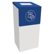 Container de tri 85 L Blanc avec porte Bleu/Papier