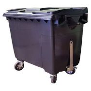 Conteneur 660l gris/gris timon d'attelage