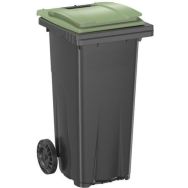 Conteneur à 2 roues - 120 L, Couvercle coloris : Vert