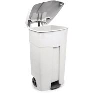 Conteneur mobile 125L avec pédale blanc