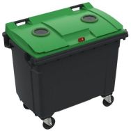 Conteneur mobile Plastic Omnium - Couvercle verre - 660 L sans prise ventrale