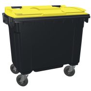 Conteneur mobile SULO - Timon d'attelage 660 L Couvercle Jaune