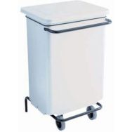 Conteneur mobile à pédale acier - 70 L - Blanc