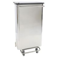 Conteneur mobile à pédale frontale amovible inox 110L - Manutan Expert