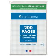 Copies doubles 200 pages 70g A4 non perforées 5x5 NF 86 (Etui de 50)