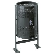 Corbeille d'ext&eacute;rieur graphite 60 L sur support