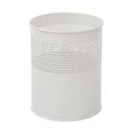 Corbeille en métal perforé à mi Ht 10L blanc