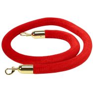 Corde 1,5 m velours rouge crochets laiton