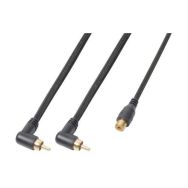 Cordon 2 x RCA mâle coudé / 1x RCA femelle 0,3 m