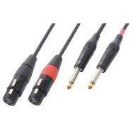 Cordon 2x XLR femelle - 2x jack 6,35 mâle mono 1,5 m