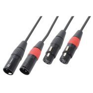 Cordon 2x XLR mâle - 2x XLR femelle - Power Dynamics