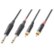 Cordon 2xjack 6,35Mâle mono/2 RCA Mâle - Power Dynamics