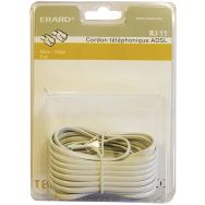 Cordon RJ11 haut-débit ADSL mâle/mâle 5m blanc