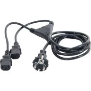 Cordon électrique en ''Y'' 1 x CEE7 droit / 2 x C13 - 1,8 m