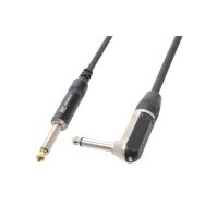 Cordon guitare jack 6,35 mâle mono / jack 6,35 mâle mono coudé 6 m
