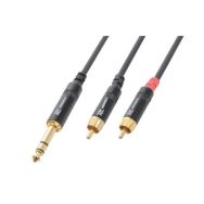 Cordon jack 6,35 mâle stéréo / 2 x RCA mâle - Power Dynamics