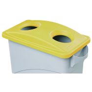 Couvercle gris fermé pour Slim Jim Vented - 60 L et 87 L - Rubbermaid