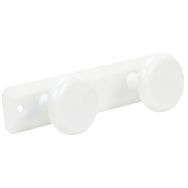 Crochet 2 patères métal blanc pour salle de bains