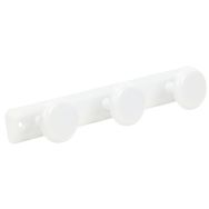 Crochet 3 patères métal blanc pour salle de bains