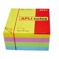 Cube 400 feuilles de notes repositionnables 75x75 mm couleurs pastels assorties
