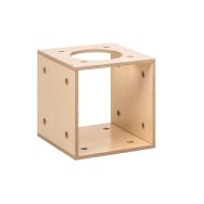 Cube rampant avec 3 cotés fermés et 1 ouverture ronde