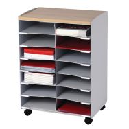 Desserte mobile 14 cases coloris gris