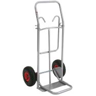Diable acier porte sac poubelles - Roues pneumatiques - Force 150 kg