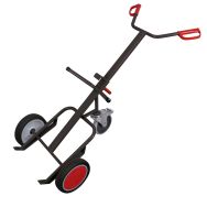 Diable porte-fûts avec roulette de support pivotante