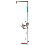 Douche/laveur d'yeux combiné à vidange automatique Inox