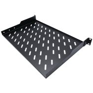 Etagère fixe 1U, 2 points de fixation, largeur 250mm, noire, 30 kg