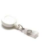 Enrouleur attache badge plastique - Blanc