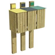 Ensemble 3 poubelles tri sélectif Fréhel 120L - pin traité