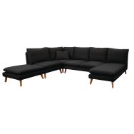 Ensemble canapé Riga enduit PVC classé non feu Noir