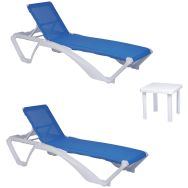 Ensemble détente ACQUA ANDORRA : 2 chaises longues + 1 table - Garbar