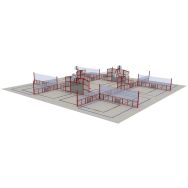 Espace multisports Pitch'One R9L à 9 aires - 24,80 x 24,60 m